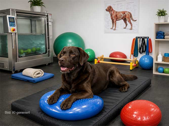 Physiotherapeutische Behandlung eines Hundes